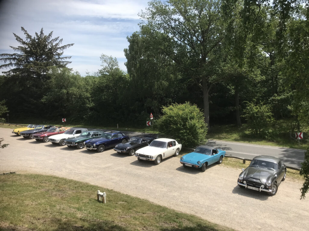 Jensen Cars Parked at Restaurant Skovlyst, Svanninge Bakker, Funen, Denmark