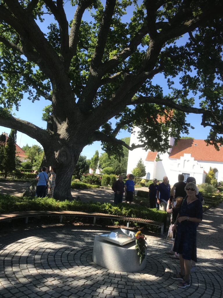 At the tomb of Elvira Madigan, Landet, Funen, Denmark